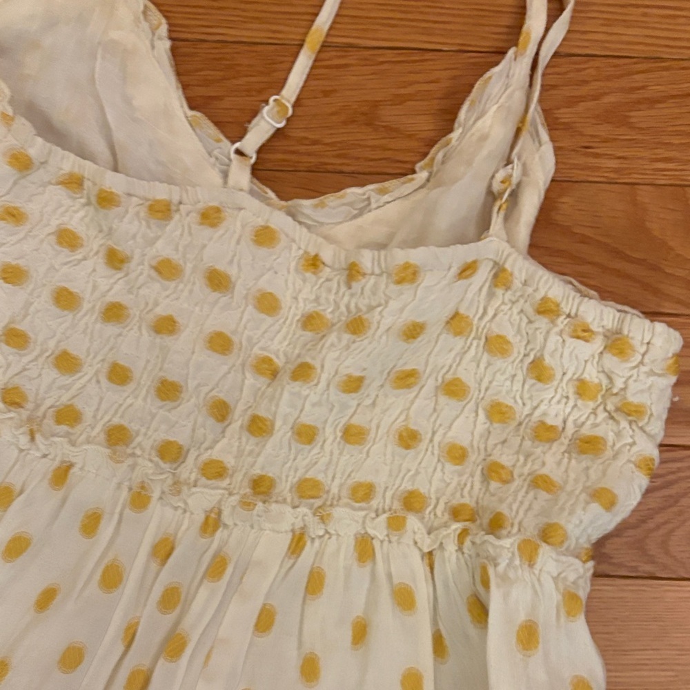 Chic Yellow Polka Dot Mini Dress - Picture 7 of 7